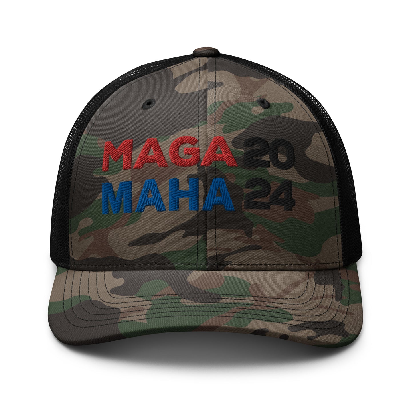 MAGA MAHA 2024 Camouflage trucker hat- Black