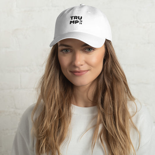 TRUMP 2024 Black on White Dad Hat