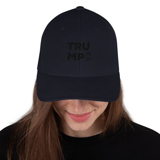 TRUMP 2024 Black on Black Flexfit Baseball Cap