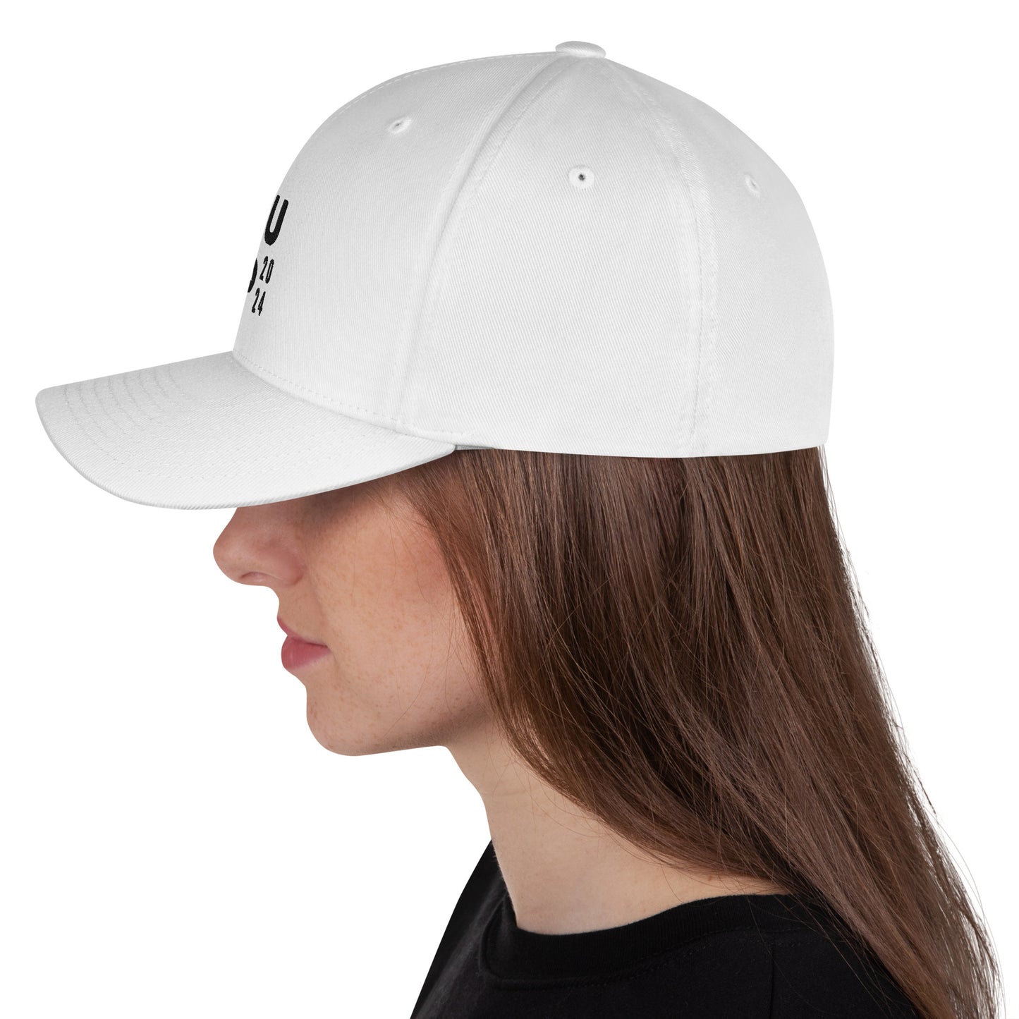 TRUMP 2024 Black on White Flexfit Baseball Cap