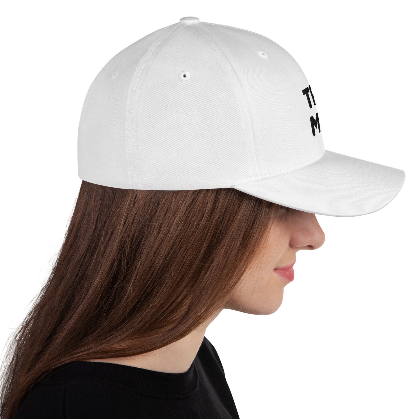 TRUMP 2024 Black on White Flexfit Baseball Cap